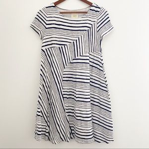 MAEVE Anthropologie Striped Trapeze Swing Dress
